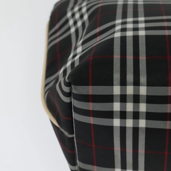 BURBERRY Nova Check Tote Bag Nylon Black Gold Auth bs24753 - Picture 4 of 16